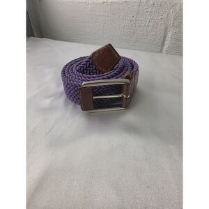 Peter Millar Belt Mens XL Purple Woven Braided Leather Golf  Crown Crafted‎